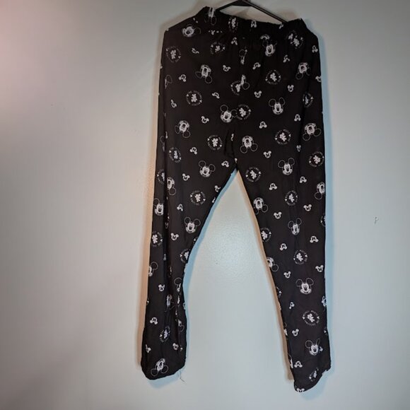 Disney Parks Mickey Mouse Black White XL Satin Style Pajama Lounge Pants Womens - Picture 4 of 9